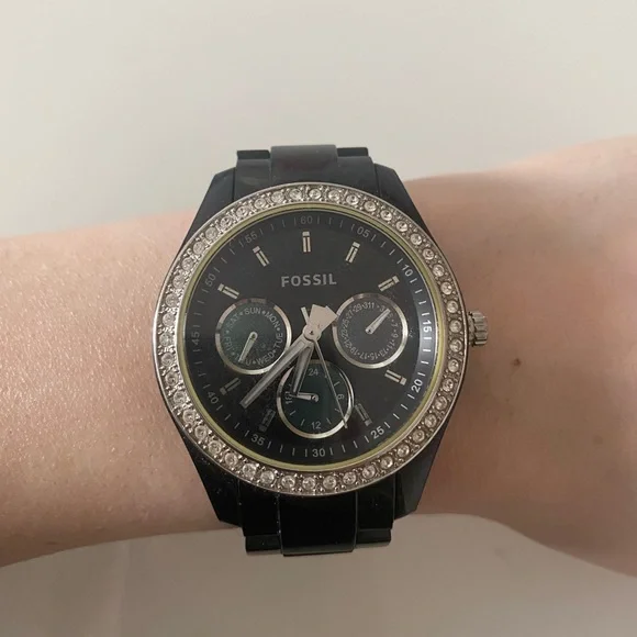 Fossil black watch womens hotsell